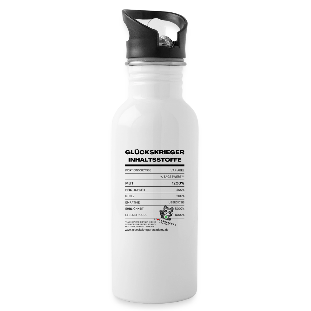 Glückskrieger Trinkflasche – Stark durch den Tag - white