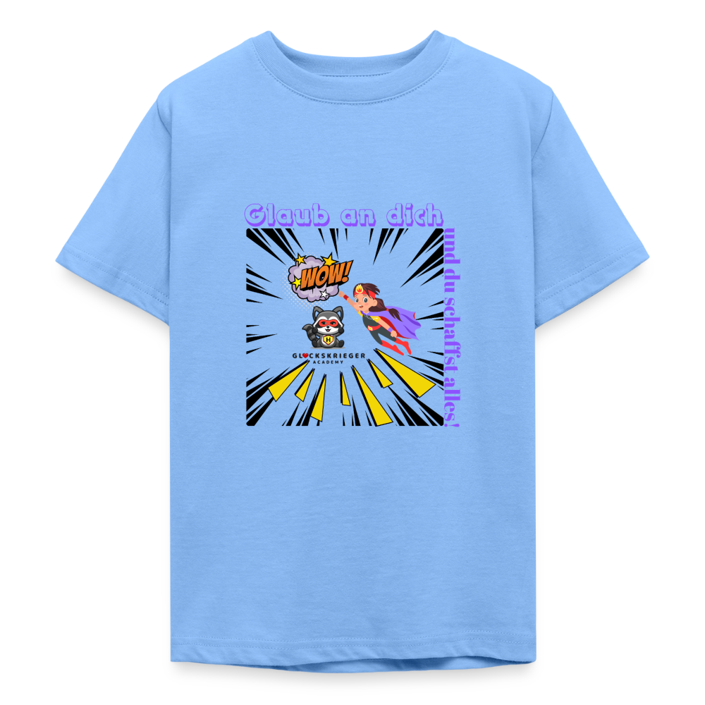 Glückskrieger T-Shirt für Teens– Glaub an dich - sky blue
