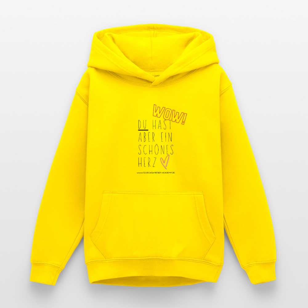 Glückskrieger Hoodie  für Teens– Herz - yellow