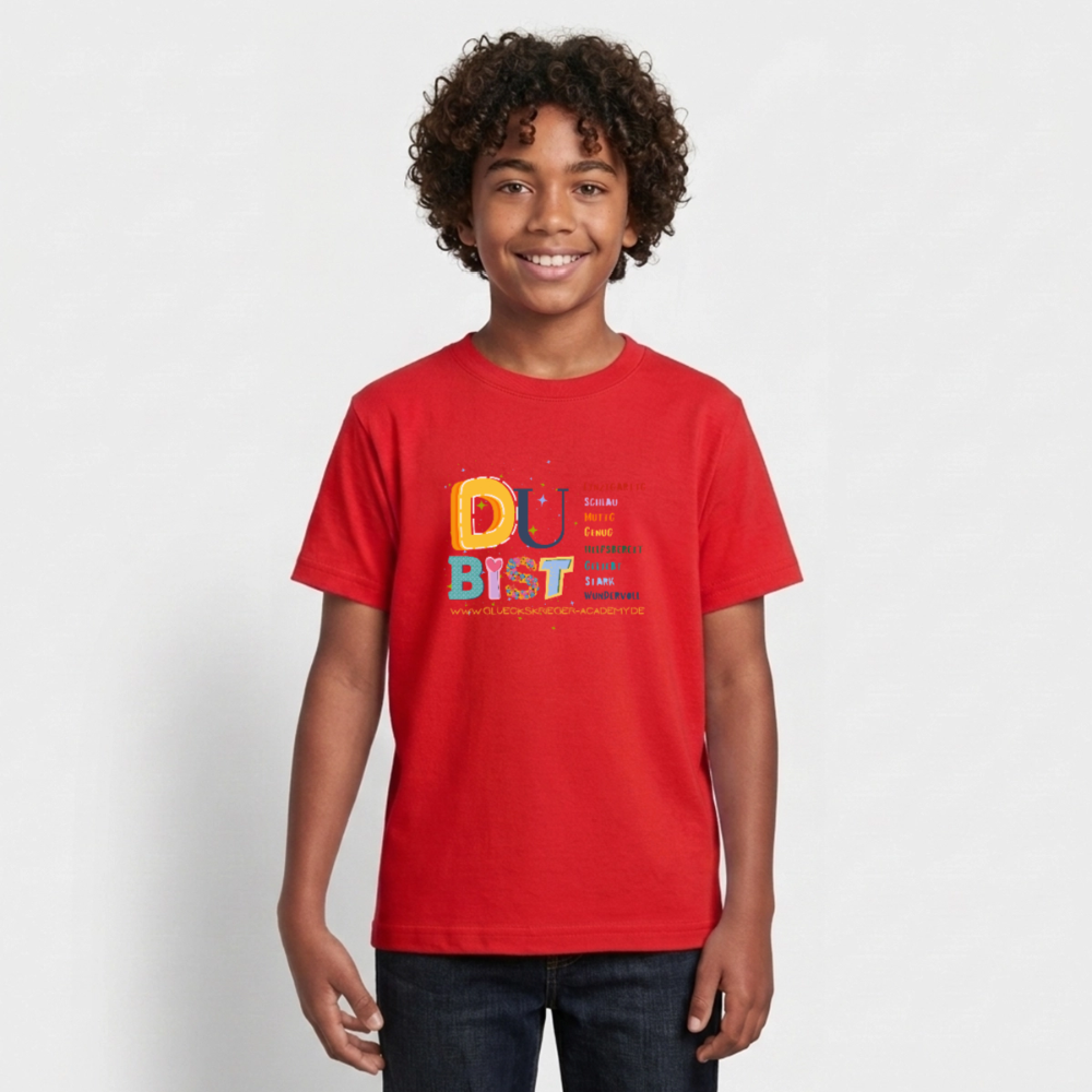 Glückskrieger T-Shirt für Teens– Du bist einzigartig & stark - red