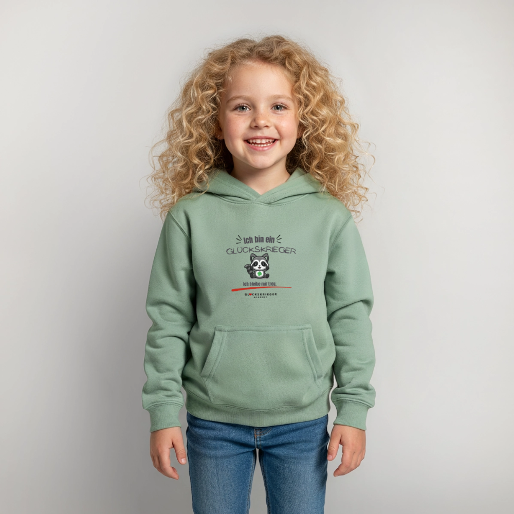 Glückskrieger Hoodie – Stark & Mutig - steel green
