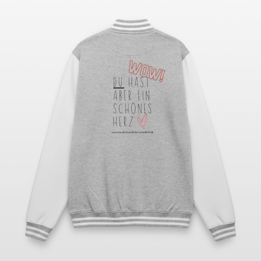 College Jacke –Herz - heather grey/white