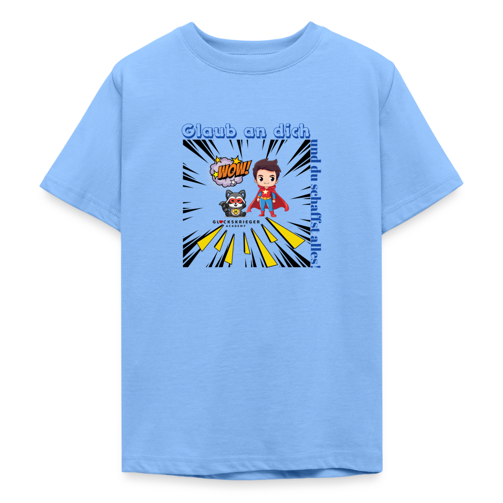 Glückskrieger T-Shirt für Teens– Glaub an dich - sky blue