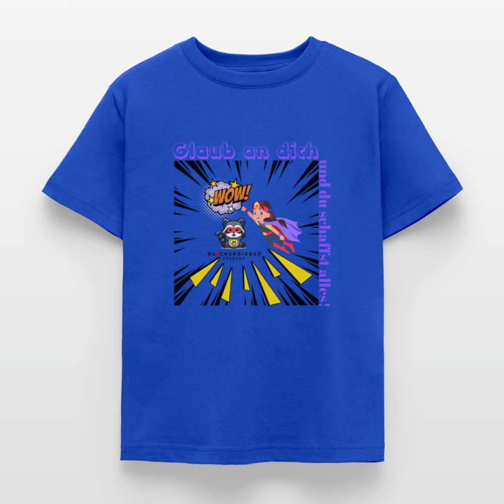 Glückskrieger Kinder T-Shirt – Glaub an dich - royal blue