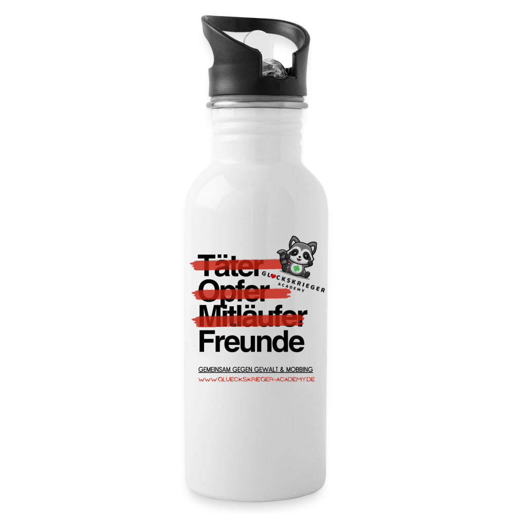 Glückskrieger Trinkflasche – Stark durch den Tag - white