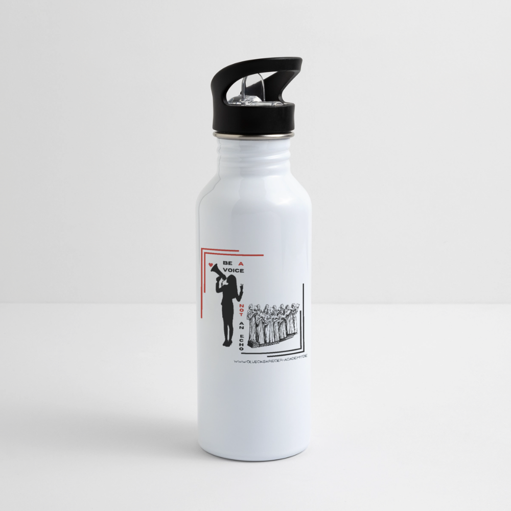 Glückskrieger Trinkflasche – Be a voice - white
