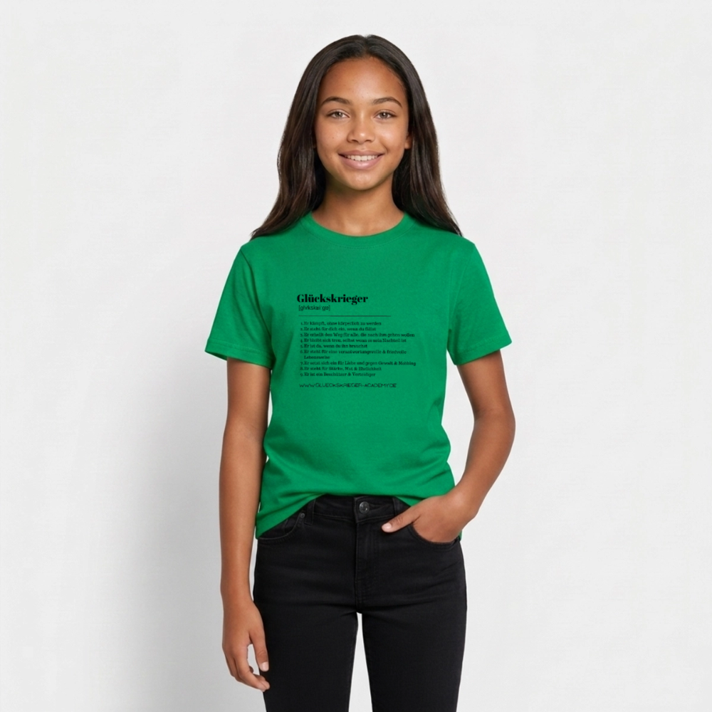 T- Shirt für Teens- Definition Glückskrieger - kelly green
