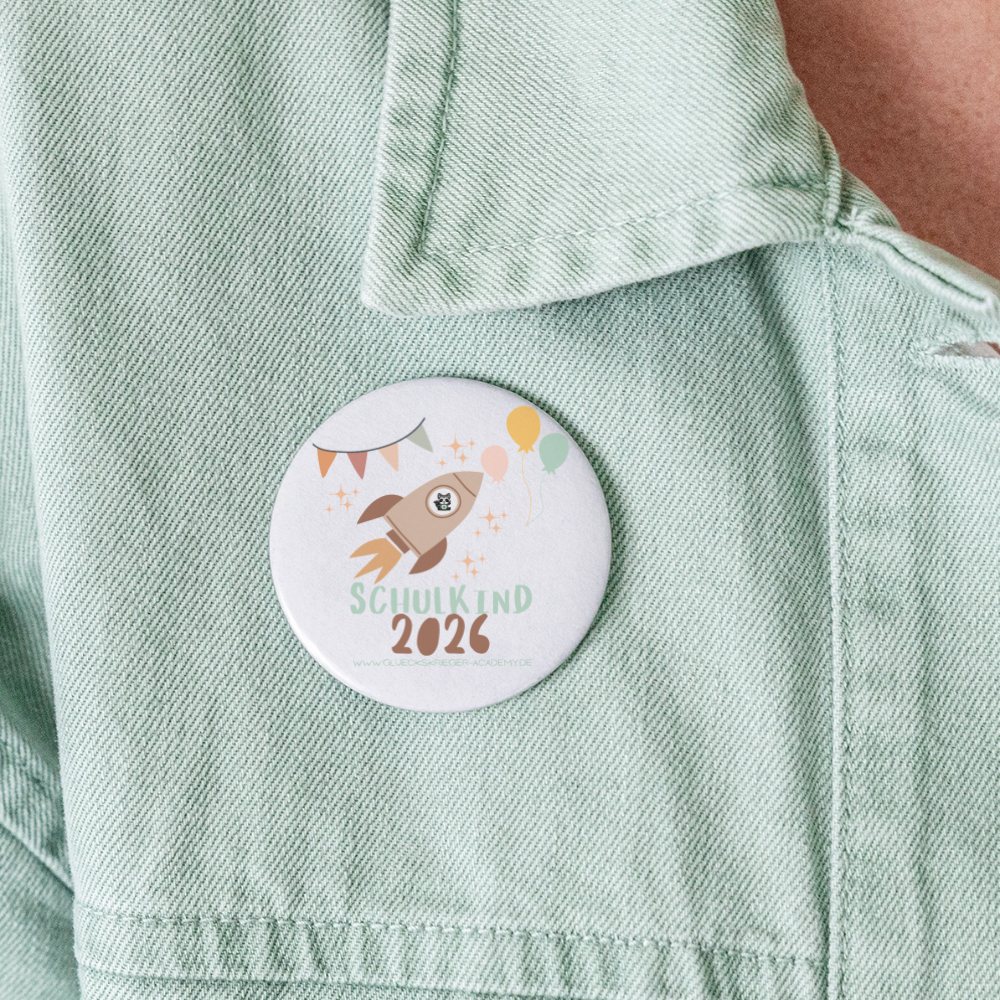 Glückskrieger Button – Mut zum Mitnehmen - white