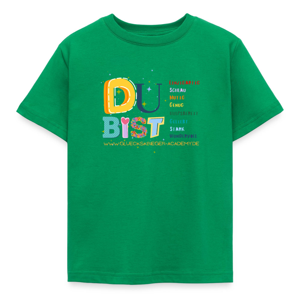 Glückskrieger Kinder T-Shirt – Du bist einzigartig & stark - kelly green
