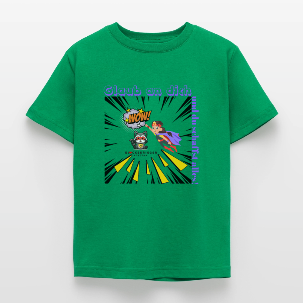 Glückskrieger Kinder T-Shirt – Glaub an dich - kelly green