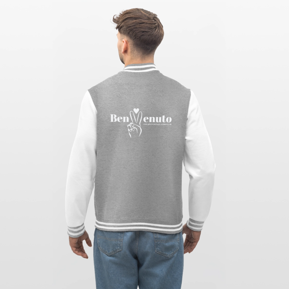 College Jacke – Benvenuto - heather grey/white