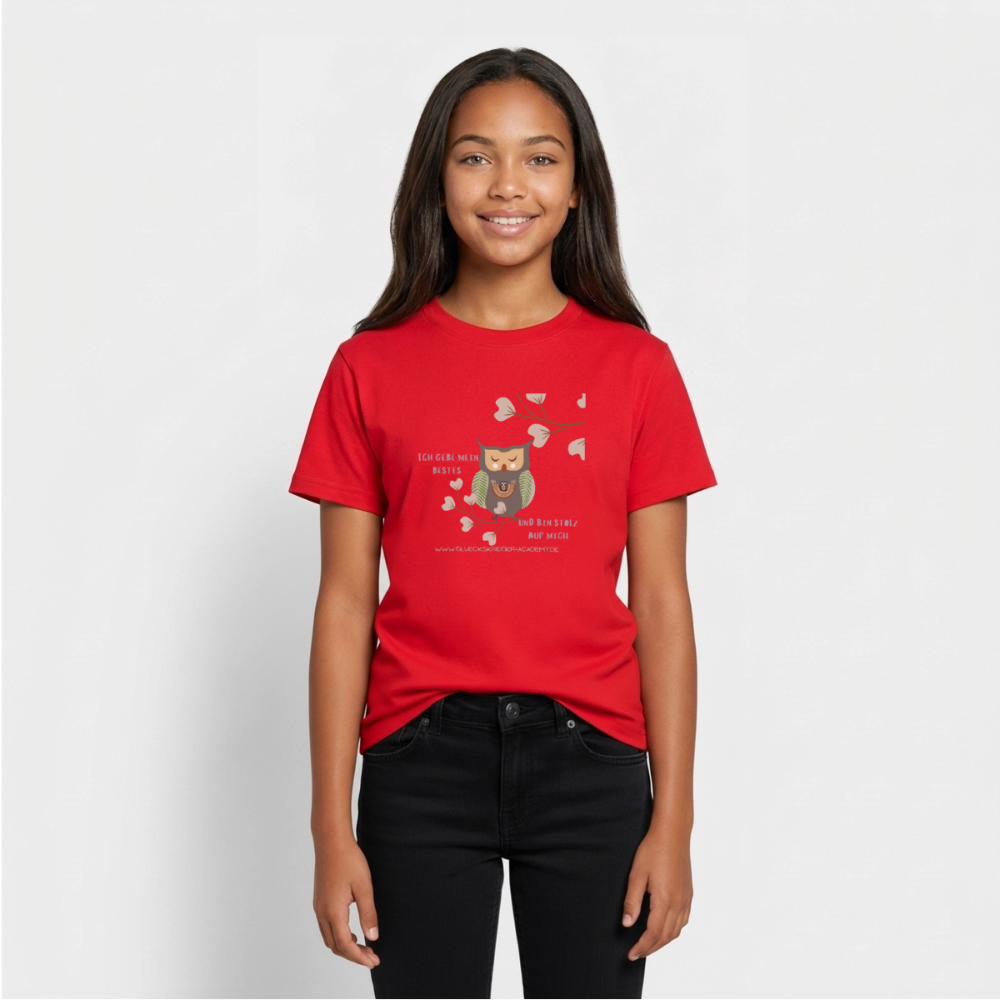 Glückskrieger T-Shirt für Teens – Ich gebe mein Bestes - red