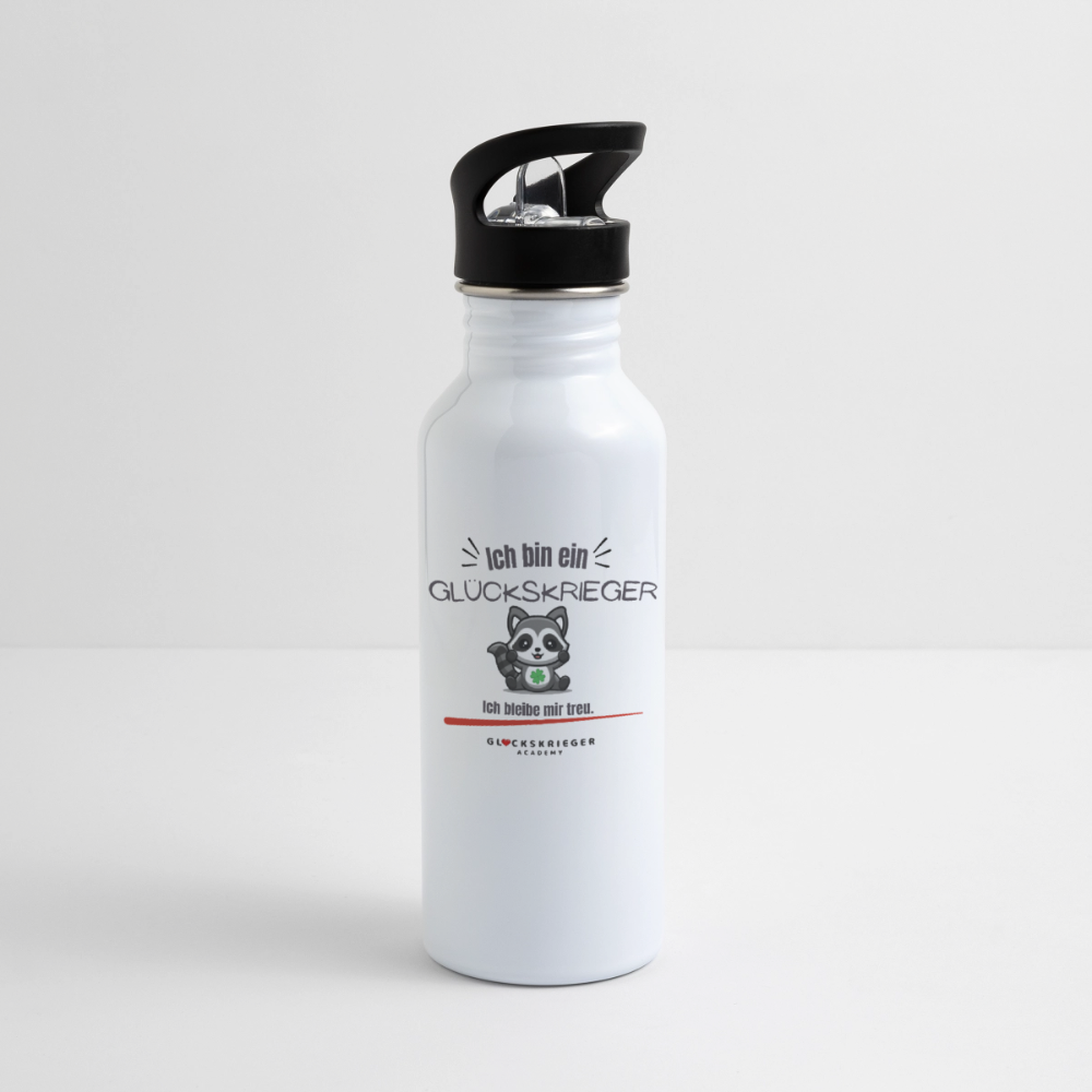 Glückskrieger Trinkflasche – Stark durch den Tag - white