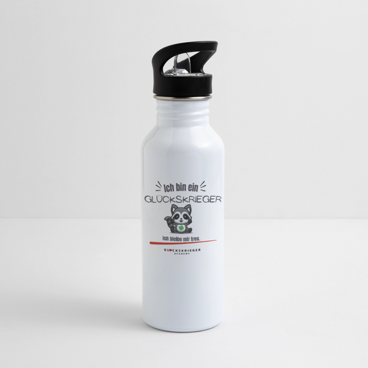 Glückskrieger Trinkflasche – Stark durch den Tag - white