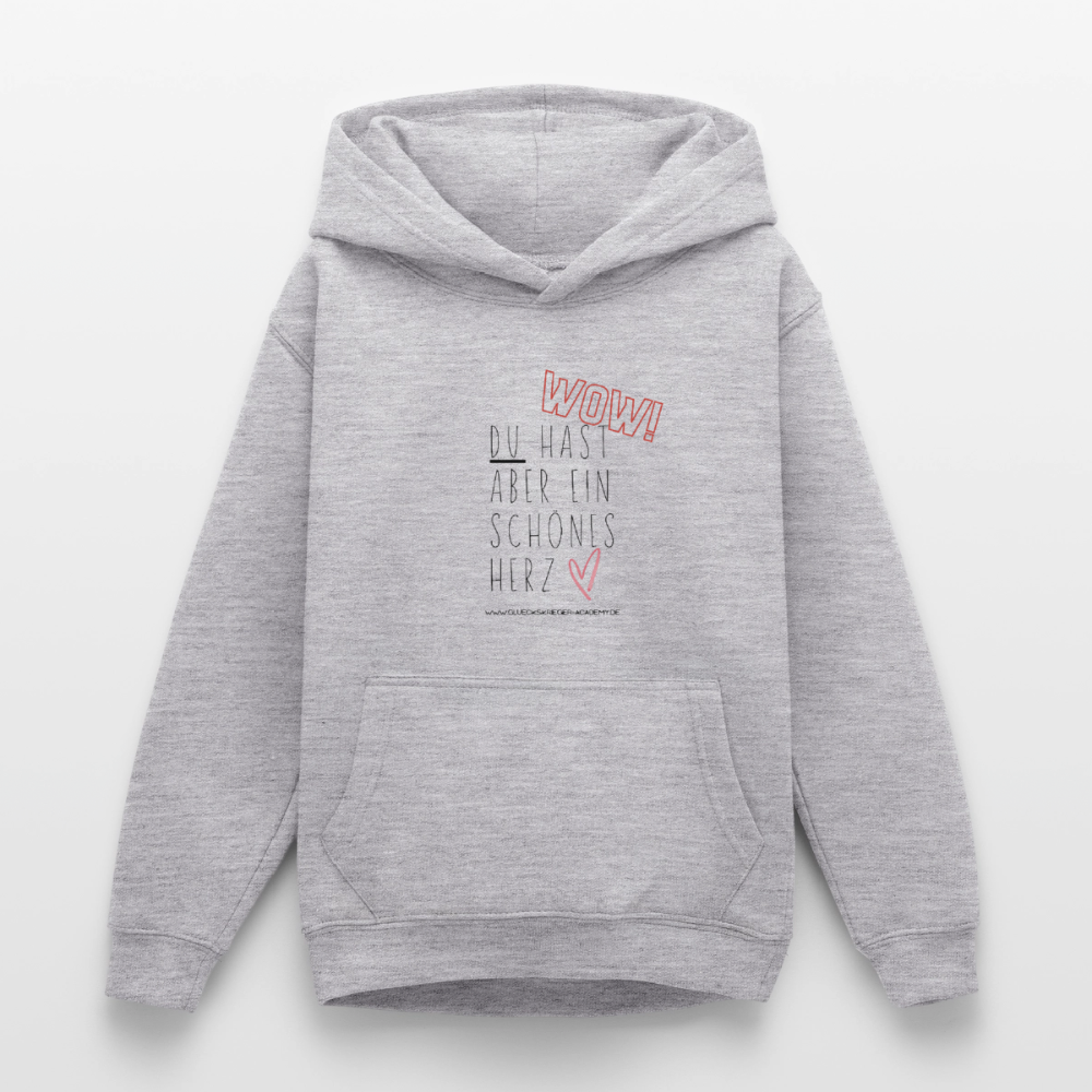 Glückskrieger Hoodie  für Teens– Herz - light heather grey