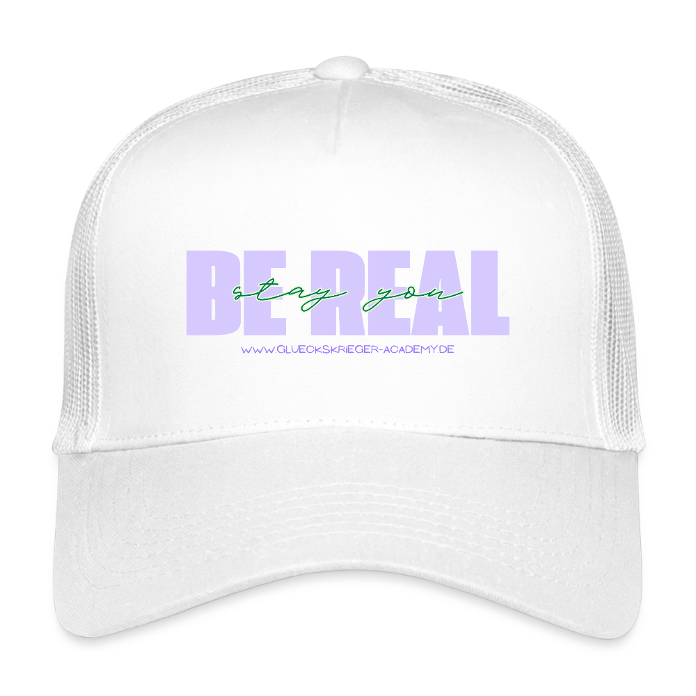 Kids’ Trucker Cap-Be real - white
