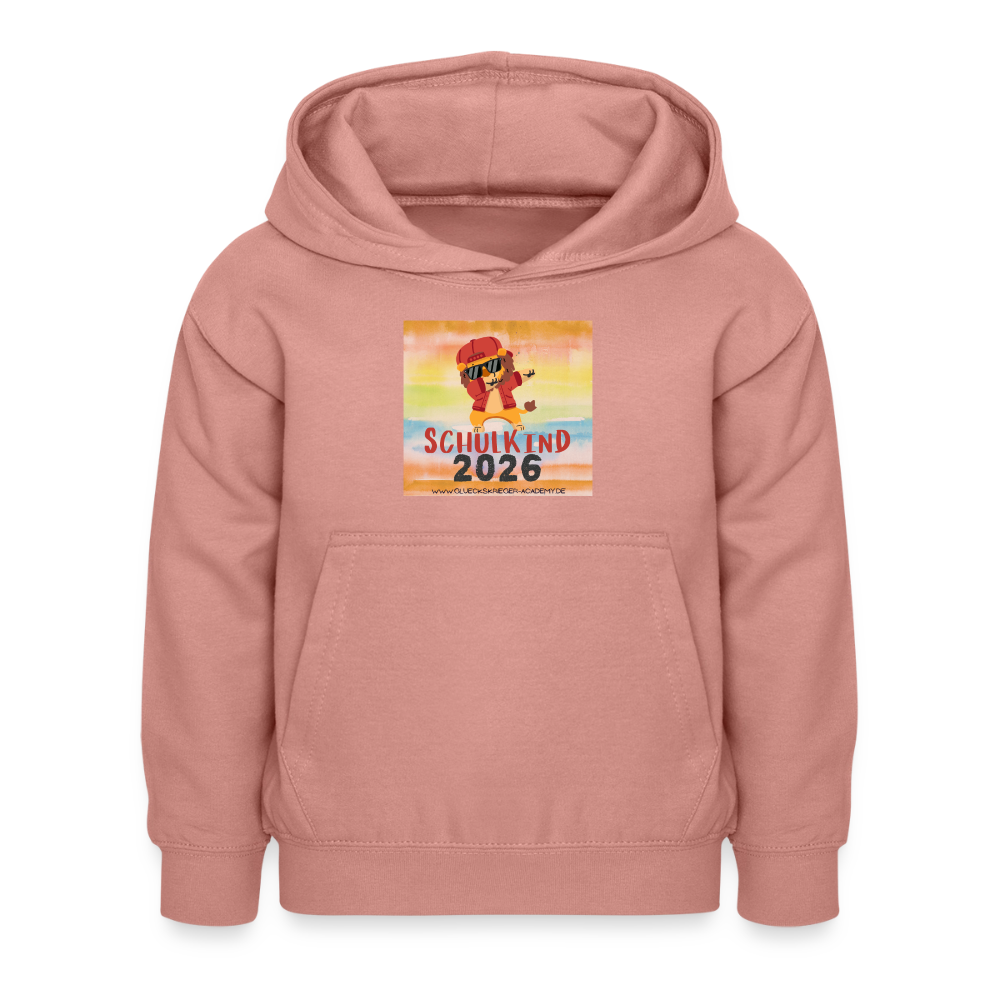 Glückskrieger Hoodie – Schulkind 2026 - dusky rose