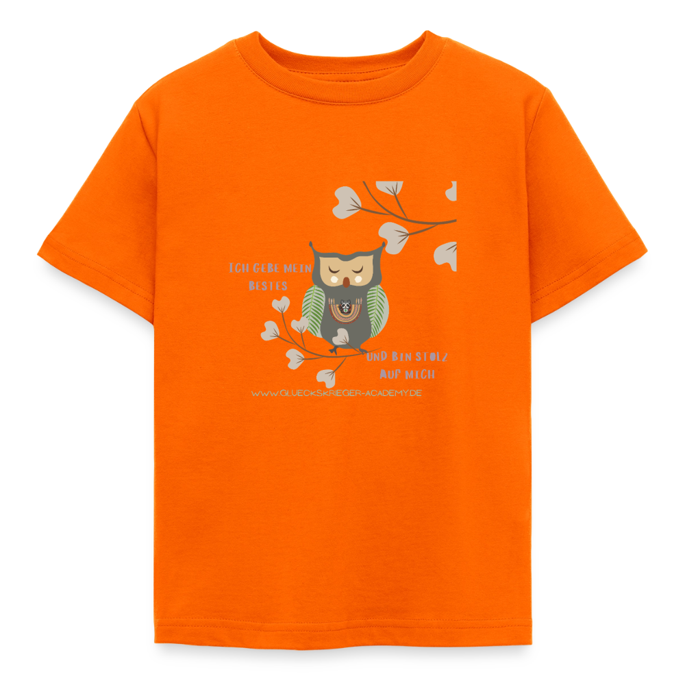 Glückskrieger Kinder T-Shirt – Ich gebe mein Bestes - orange