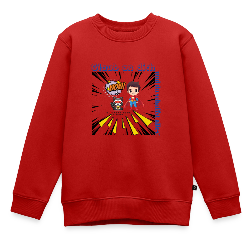 Glückskrieger Kinder Pullover – Glaub an dich - red