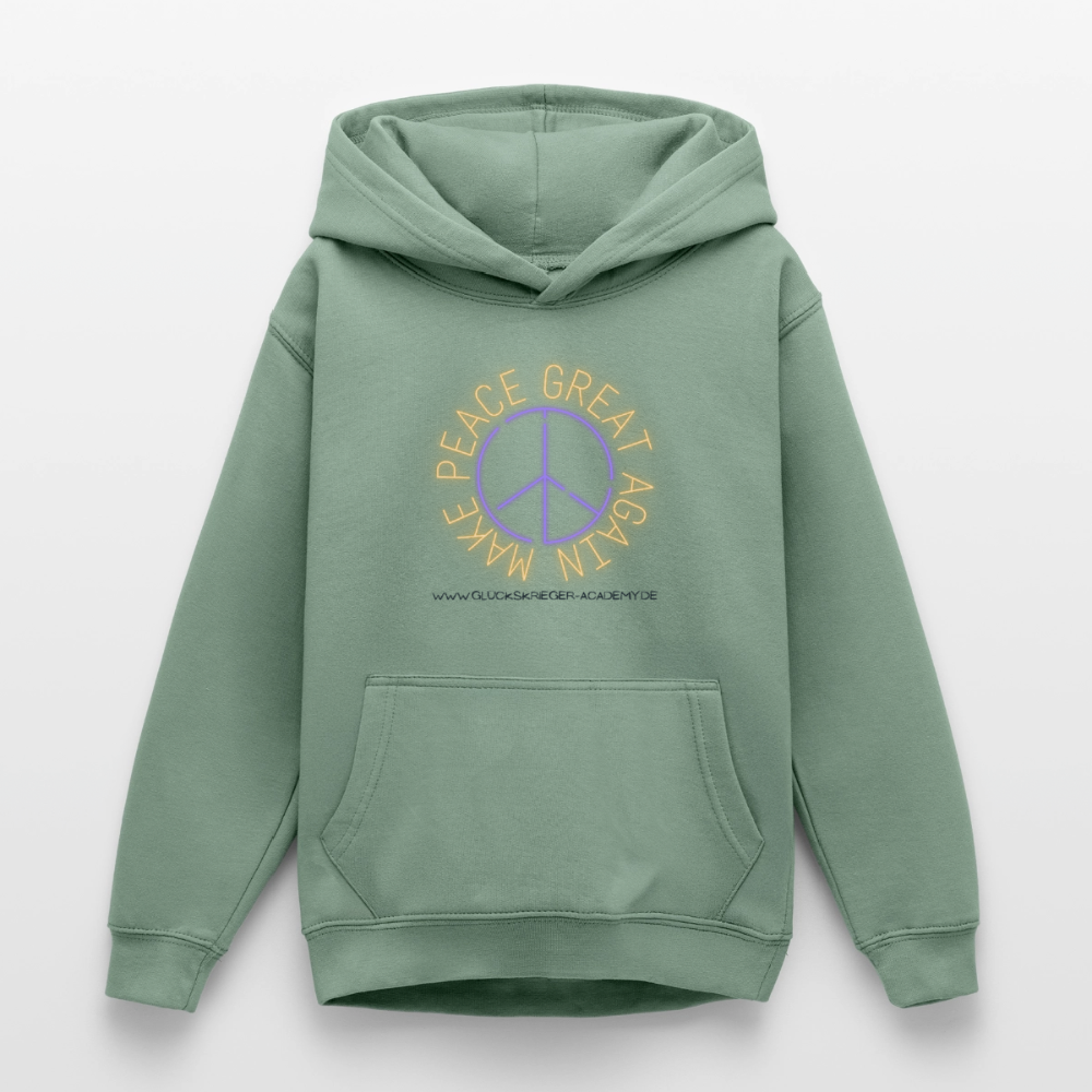 Glückskrieger Hoodie für Teens– Peace - steel green