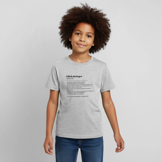 Kinder Shirt - Definition Glückskrieger - heather grey