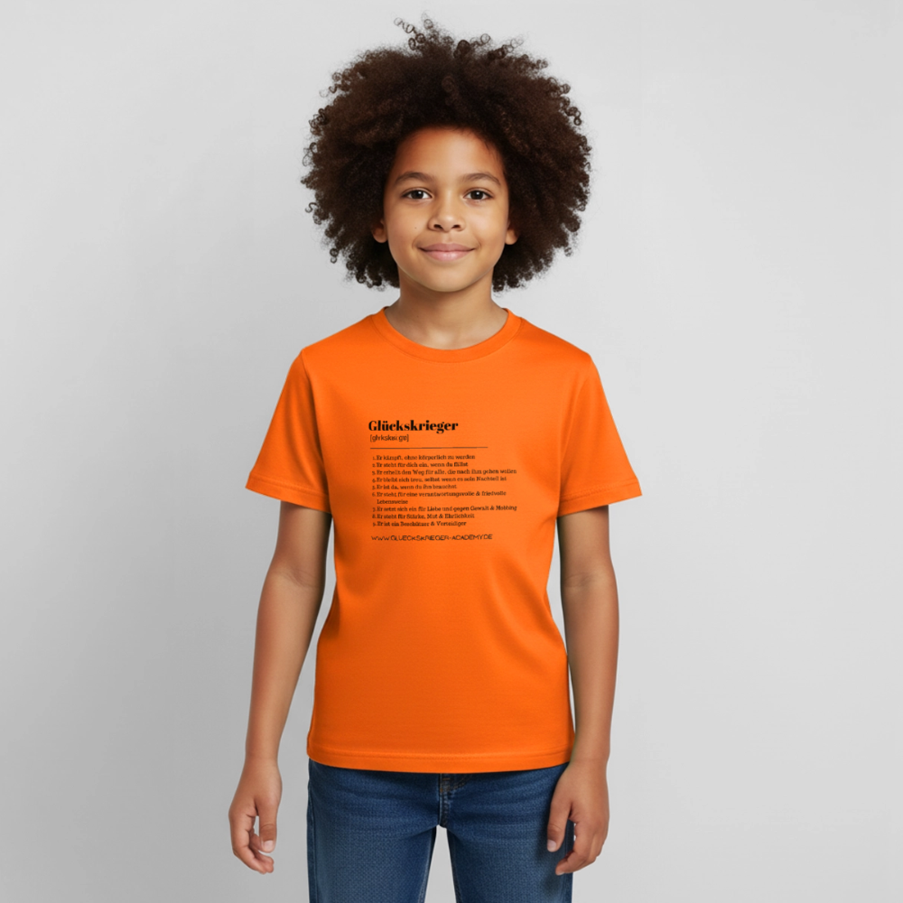 Kinder Shirt - Definition Glückskrieger - orange