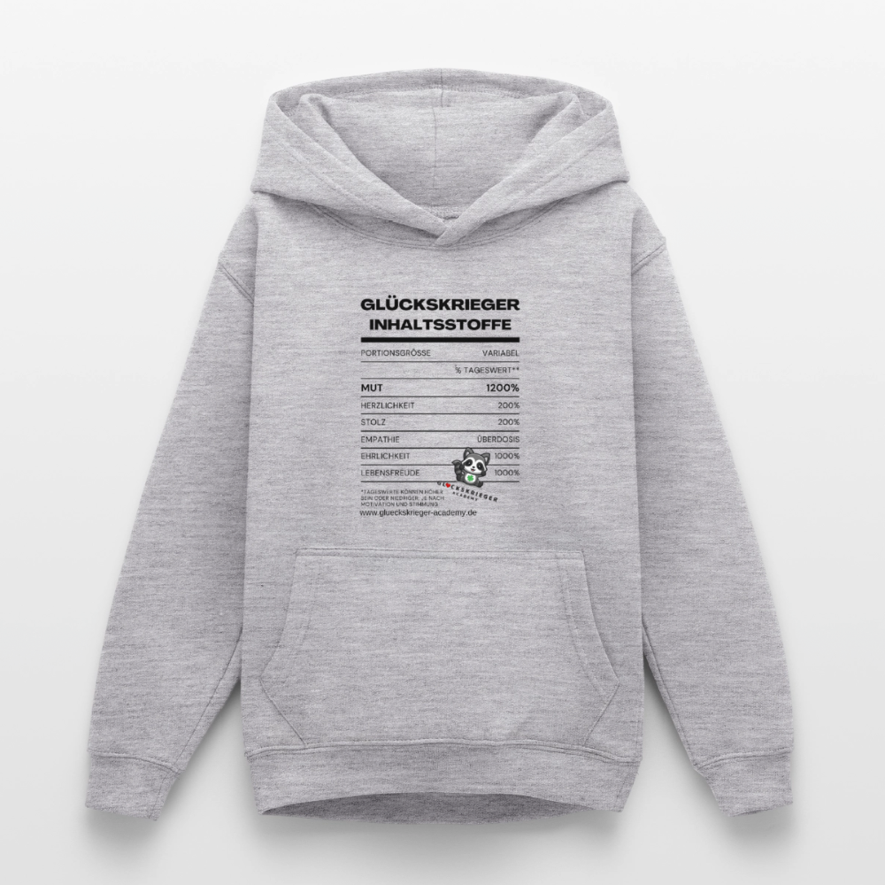 Glückskrieger Hoodie  für Teens– Inhaltsstoffe - light heather grey