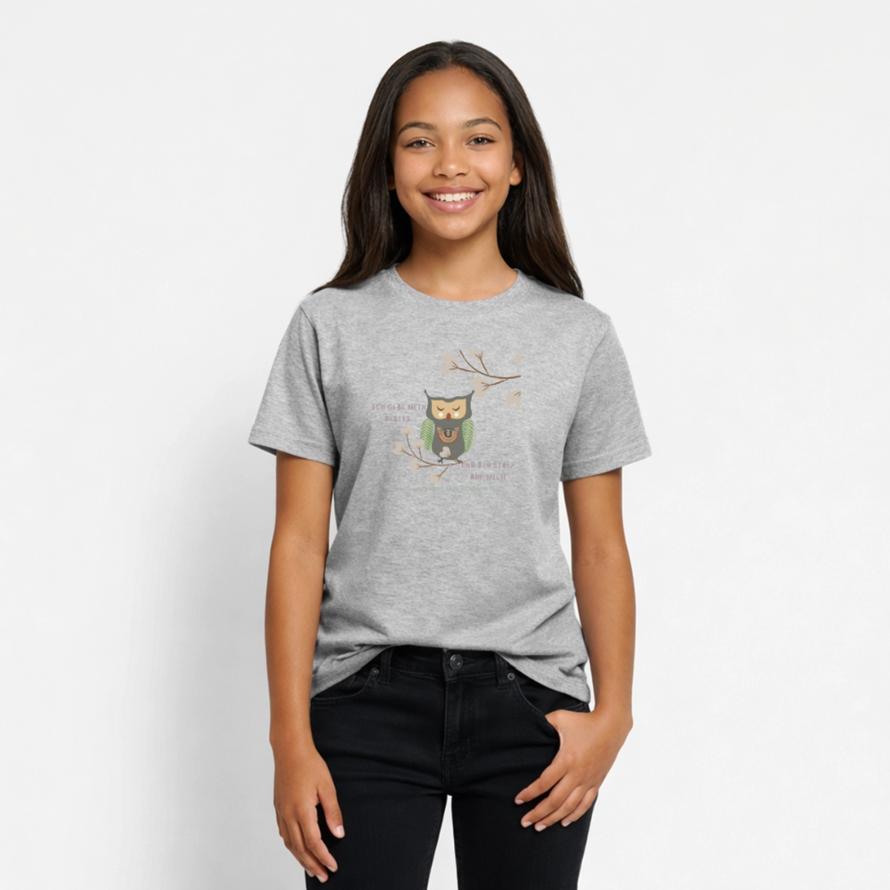 Glückskrieger T-Shirt für Teens – Ich gebe mein Bestes - heather grey