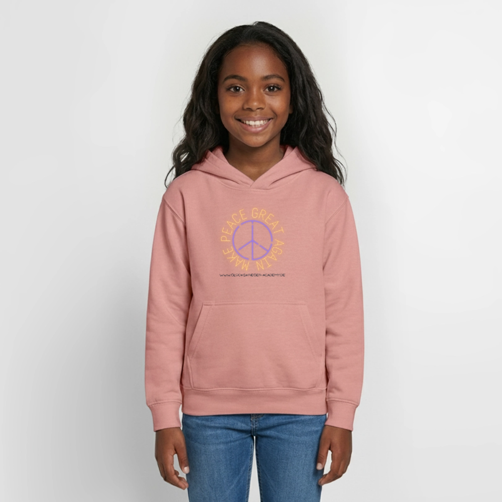 Glückskrieger Hoodie für Teens– Peace - dusky rose