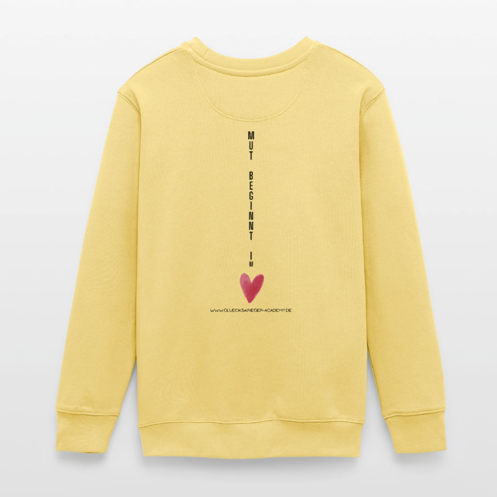 Glückskrieger Teens Pullover – Mut - viva yellow 