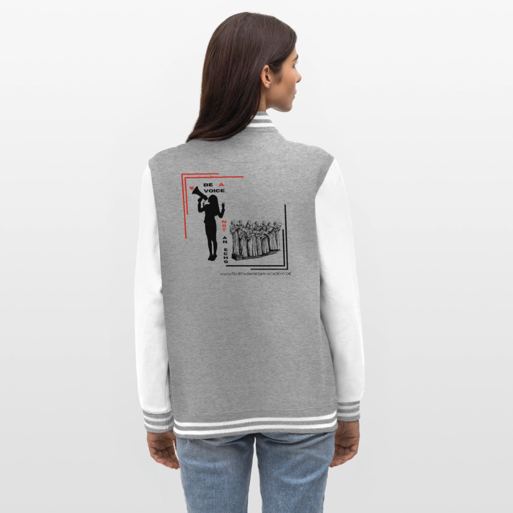 College Jacke – Be a voice - heather grey/white