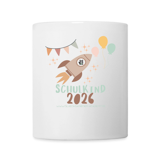 Glückskrieger Tasse – Schulkind 2026 - white