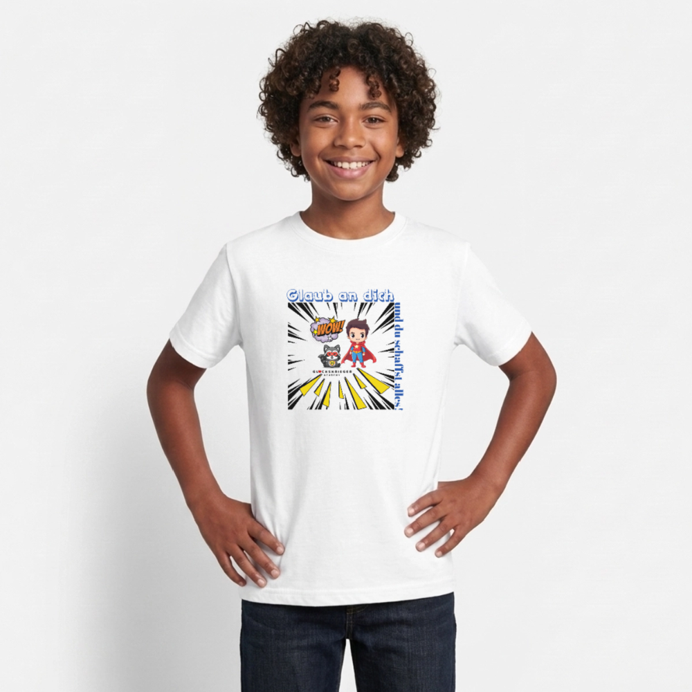 Glückskrieger T-Shirt für Teens– Glaub an dich - white