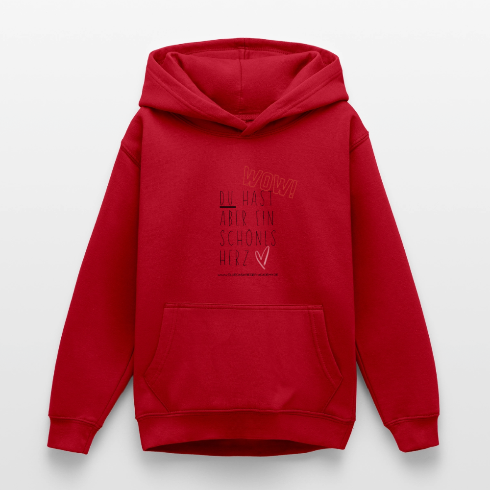 Glückskrieger Hoodie  für Teens– Herz - red