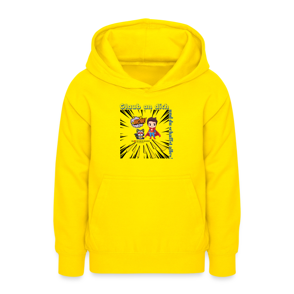 Glückskrieger Hoodie Teens– Glaub an dich - yellow