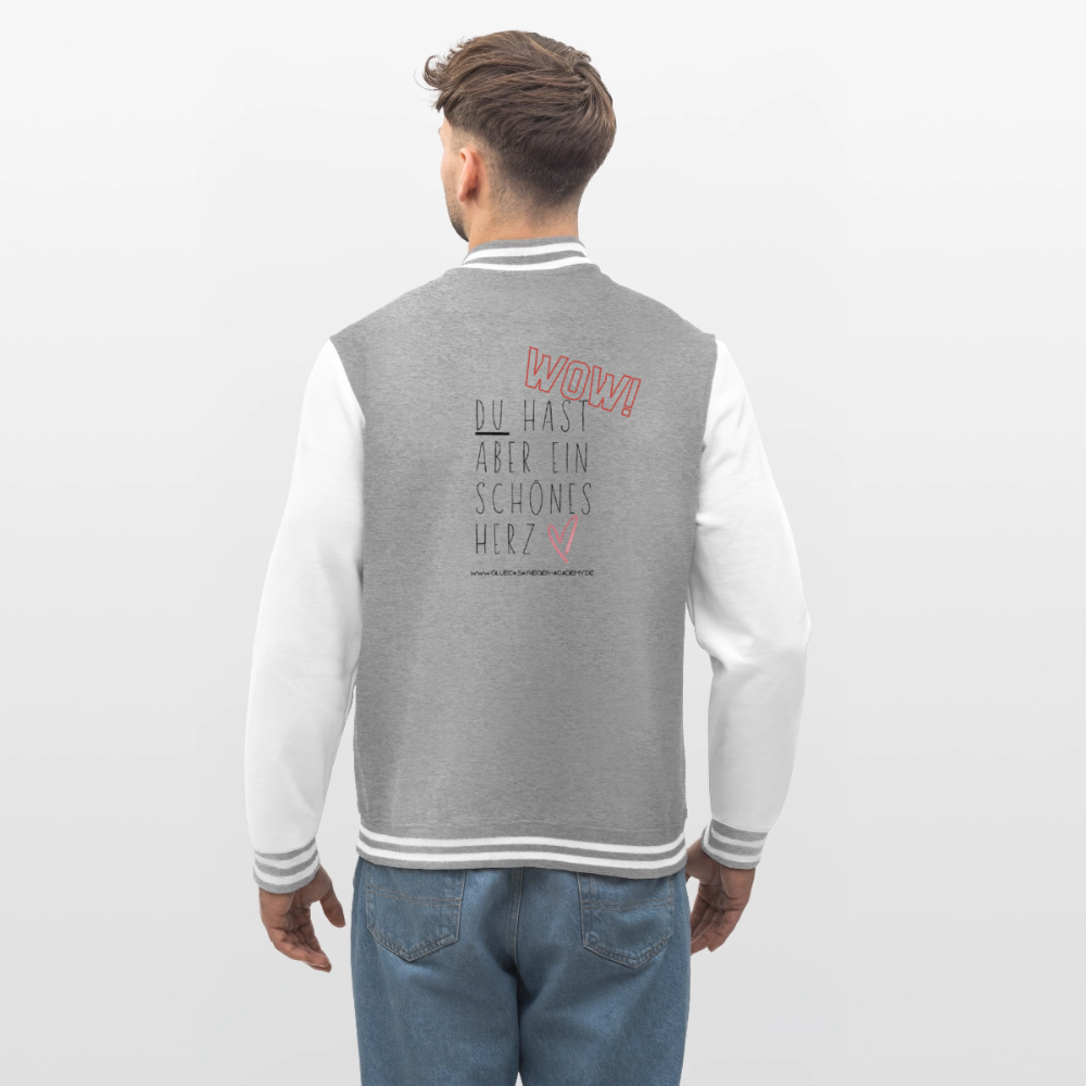 College Jacke –Herz - heather grey/white