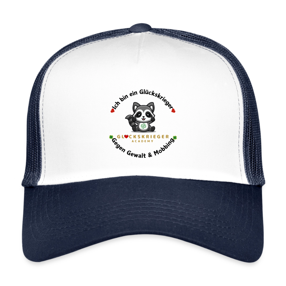 Glückskrieger Trucker Cap für Kinder – Mut & Stärke - white/navy