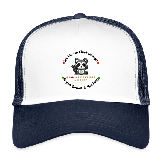 Glückskrieger Trucker Cap für Kinder – Mut & Stärke - white/navy