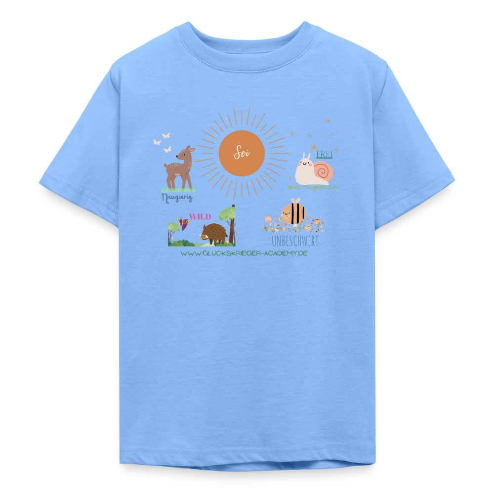 Glückskrieger T-Shirt für Teens – Sei mutig, frei & unbeschwert - sky blue