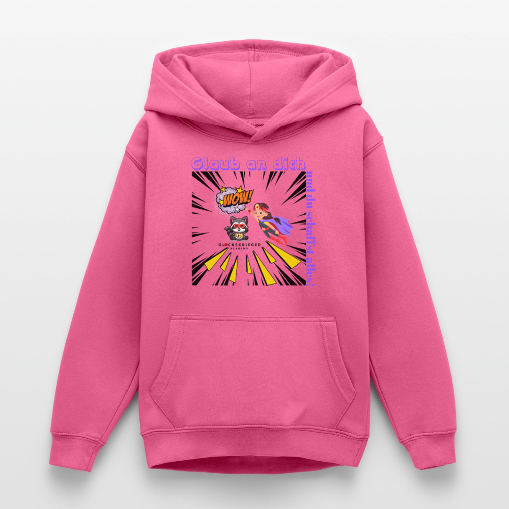 Glückskrieger Hoodie für Teens– Glaub an dich - pink