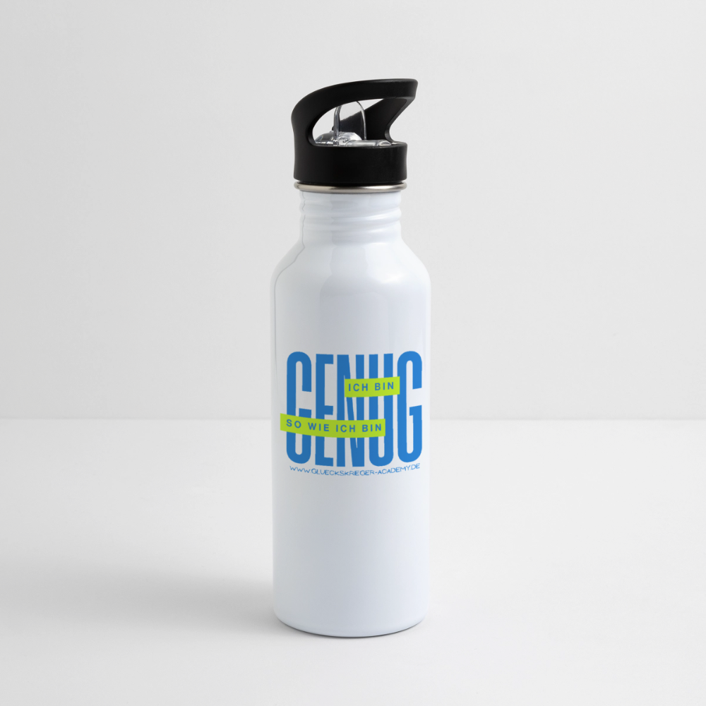 Glückskrieger Trinkflasche – Genug - white