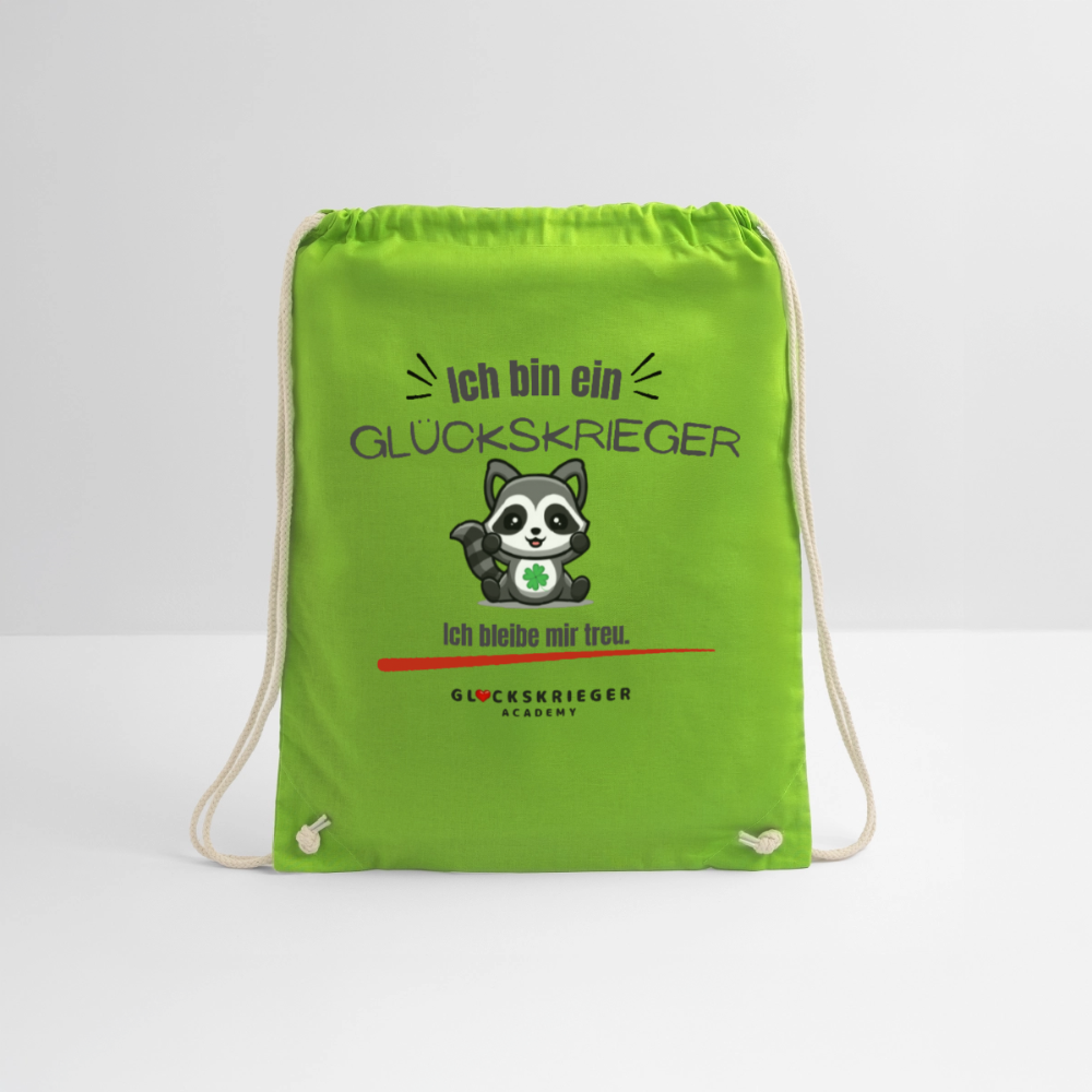 Glückskrieger Turnbeutel – Stärke für unterwegs - neon green