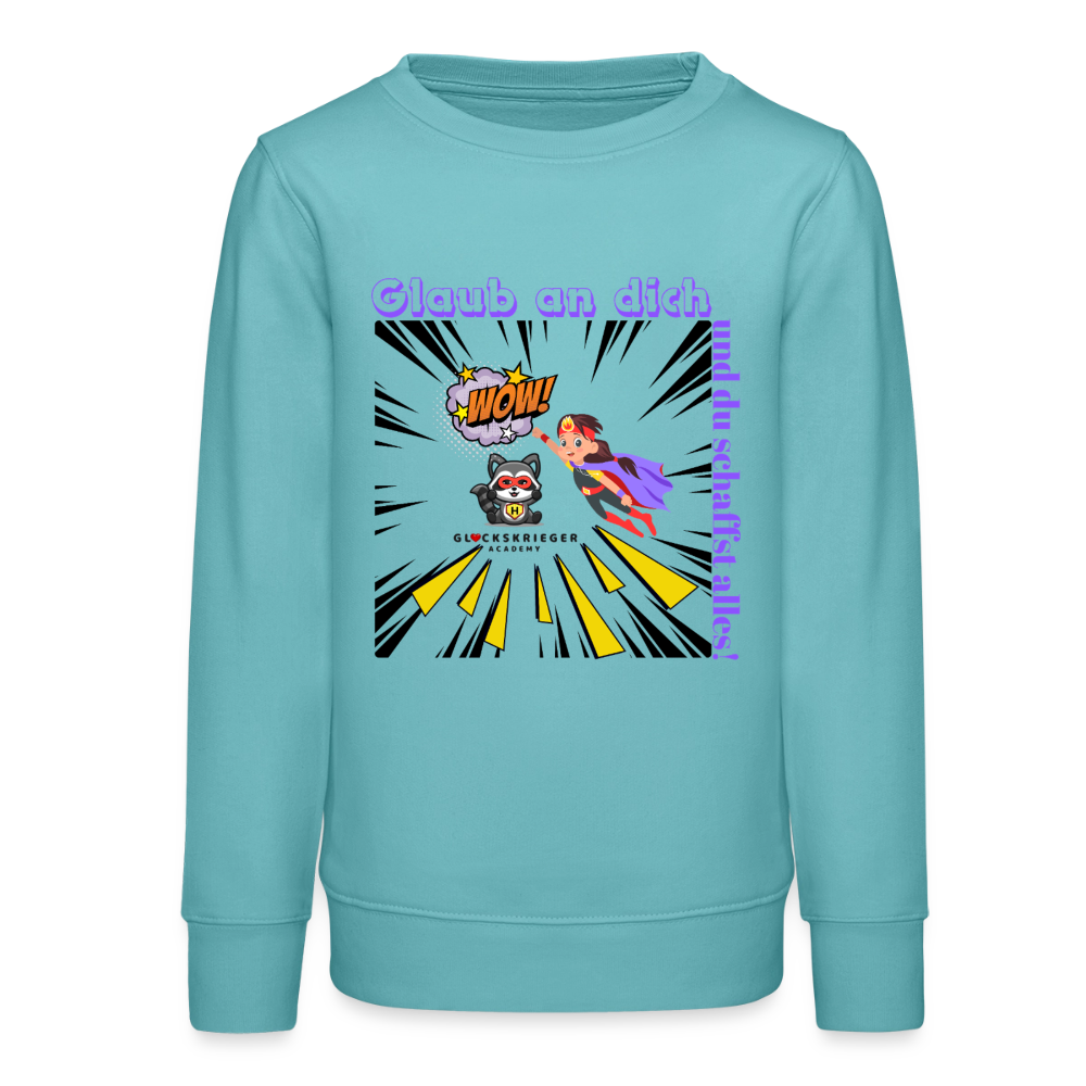 Glückskrieger Teens Pullover – Glaub an dich - pastel turquoise