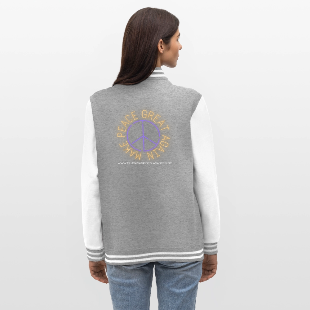College Jacke – Team Glückskrieger - heather grey/white