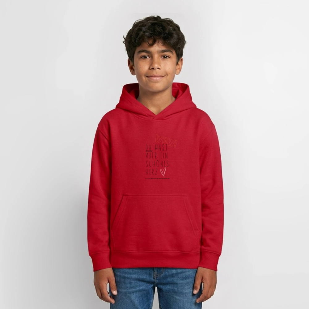 Glückskrieger Hoodie  für Teens– Herz - red