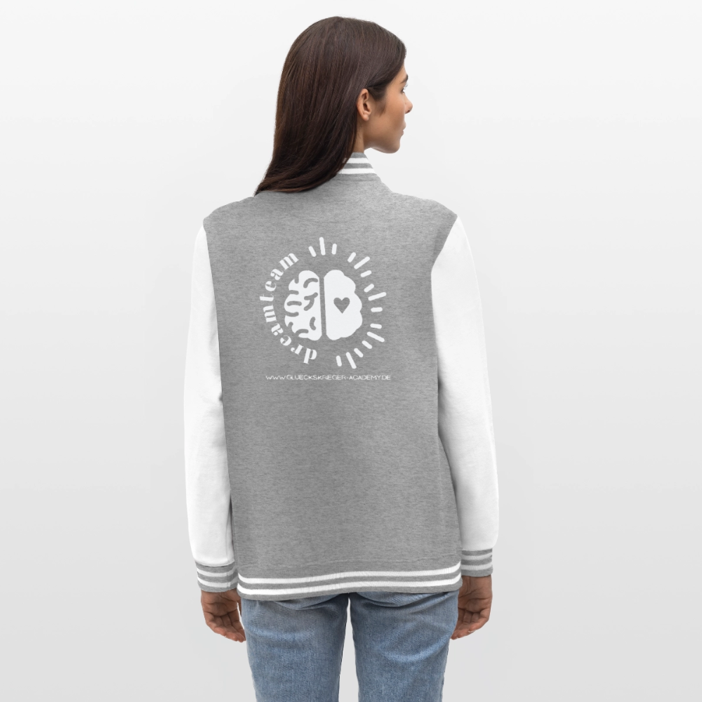 College Jacke – Team Glückskrieger - heather grey/white
