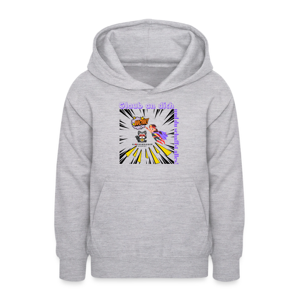 Glückskrieger Hoodie für Teens– Glaub an dich - light heather grey