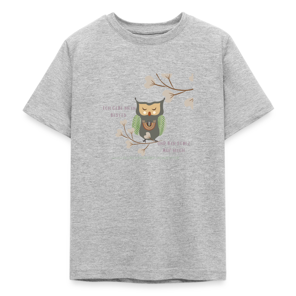 Glückskrieger T-Shirt für Teens – Ich gebe mein Bestes - heather grey
