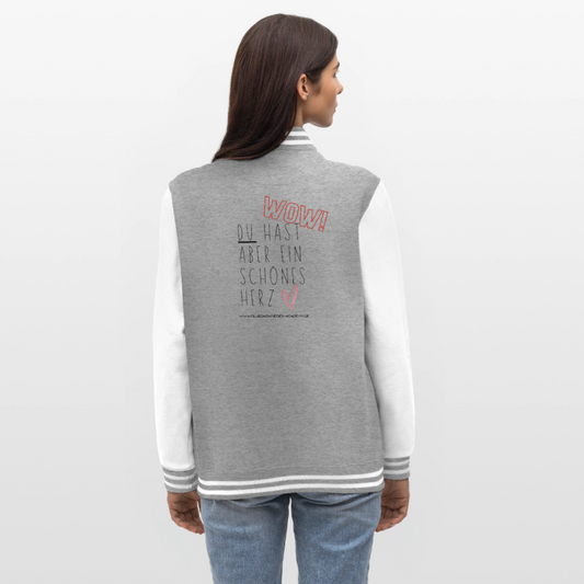 College Jacke –Herz - heather grey/white