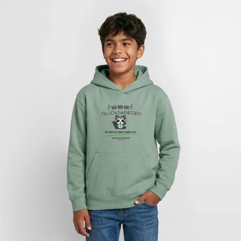 Glückskrieger Hoodie für Teens – Ich bin... - steel green